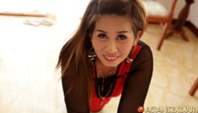 Ali strips bra and panties and gets fucked doggy style