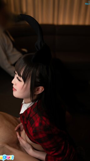 Ria Kurumi in bunny ears sucking and riding cock
