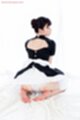Matsuda anna kneeling in maid uniform