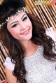 Hannah lee smiling long hair trailing down over her chest